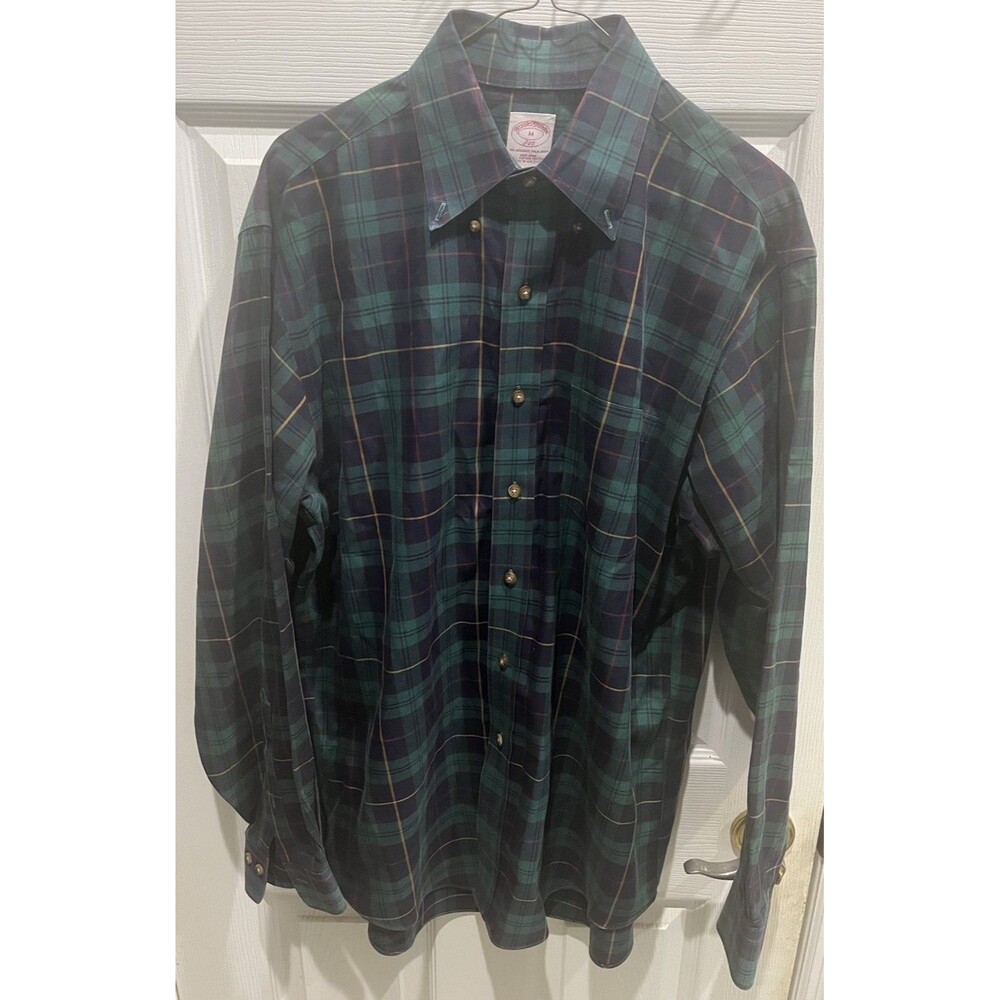 Brooks Brothers Original Polo Shirt Non Iron Long Sleeve  Green Mens Sz M